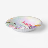 かわいい魔法のレインボーディノユニコーンバースデーパーティー ペーパーボウル (傾斜あり)