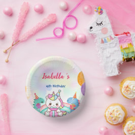 かわいい魔法のレインボーディノユニコーンバースデーパーティー ペーパーボウル