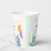 かわいい魔法のレインボーディノユニコーンバースデーパーティー 紙コップ (右)