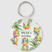 かわいい魔法のレインボー恐竜ハッピーバースデーパーティー キーホルダー (裏面)