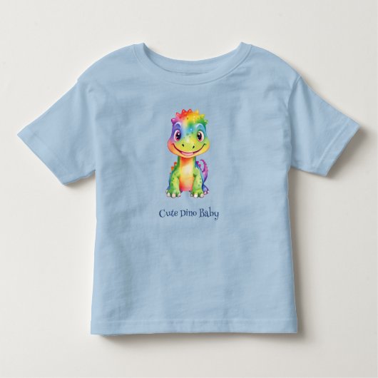 かわいい魔法のレインボー恐竜ハッピーバースデーパーティー トドラーTシャツ (正面)