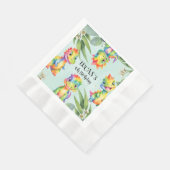 かわいい魔法のレインボー恐竜ハッピーバースデーパーティー 縁ありランチョンナプキン (角)