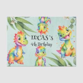 かわいい魔法のレインボー恐竜ハッピーバースデーパーティー 薄葉紙