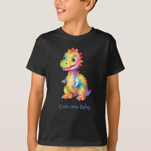 かわいい魔法のレインボー恐竜ハッピーバースデーパーティー Tシャツ
