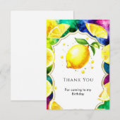 かわいい魔法のレモン誕生日 サンキューカード (正面/裏面)