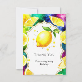 かわいい魔法のレモン誕生日 サンキューカード