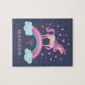 かわいい魔法の女の子レインボーユニコーンジグソーパズル ジグソーパズル (横)