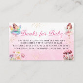 かわいい魔法の妖精ピンクのフローラ本ベビー エンクロージャーカード (正面)