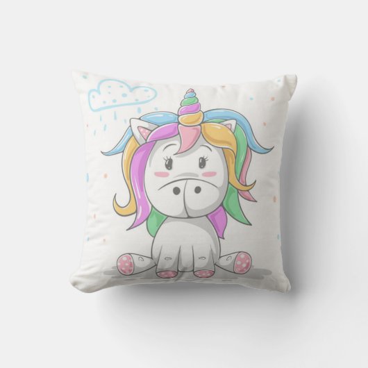 かわいい魔法の小さなユニコーン クッション (正面)
