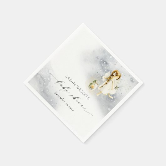 かわいい魔法の星空の水の色フェアリー赤ちゃんシャワー スタンダードカクテルナプキン