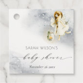 かわいい魔法の星空の水の色フェアリー赤ちゃんシャワー フェイバータグ (正面)