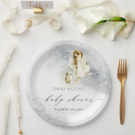 かわいい魔法の星空の水の色フェアリー赤ちゃんシャワー ペーパープレート