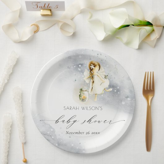 かわいい魔法の星空の水の色フェアリー赤ちゃんシャワー ペーパープレート (ウェディング)