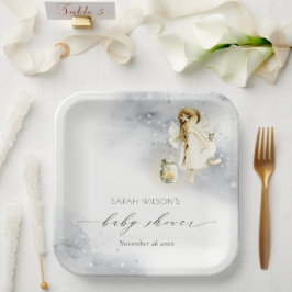 かわいい魔法の星空の水の色フェアリー赤ちゃんシャワー ペーパープレート