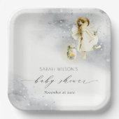 かわいい魔法の星空の水の色フェアリー赤ちゃんシャワー ペーパープレート (正面)