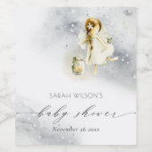 かわいい魔法の星空の水の色フェアリー赤ちゃんシャワー ワインラベル (シングルラベル)