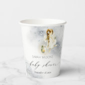 かわいい魔法の星空の水の色フェアリー赤ちゃんシャワー 紙コップ (裏面)