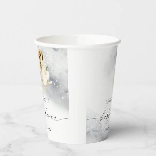 かわいい魔法の星空の水の色フェアリー赤ちゃんシャワー 紙コップ (左)