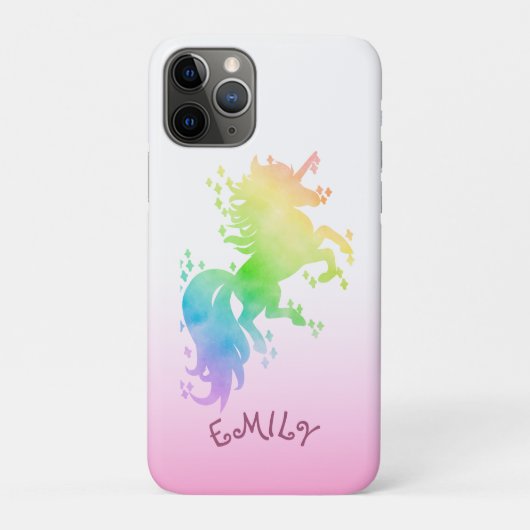 かわいい魔法の水彩虹ユニコーン Case-Mate iPhoneケース (裏)