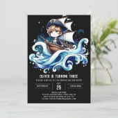 かわいい魔法の海賊の誕生日 招待状 (スタンド正面)