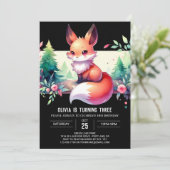 かわいい魔法の狐の誕生日デジタル 招待状 (スタンド正面)