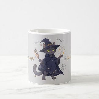 かわいい魔法の猫のハロウィン コーヒーマグ コーヒーマグカップ