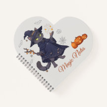かわいい魔法の猫のハロウィン スパイラルノート