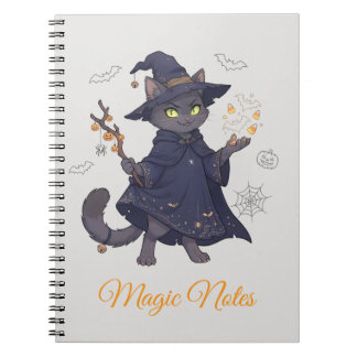 かわいい魔法の猫のハロウィーン写真ノート ノートブック