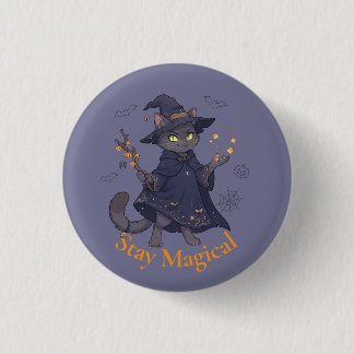 かわいい魔法の猫ハロウィンピンバッジ 缶バッジ