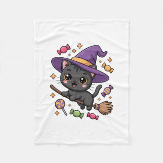 かわいい魔法の猫フリースブランケット フリースブランケット