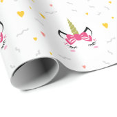 かわいい魔法の眠れるユニコーン ラッピングペーパー (ロールコーナー)
