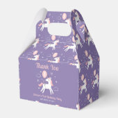 かわいい魔法の紫とピンクのユニコーンありがとう フェイバーボックス (正面サイド)