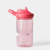 かわいい魔法の紫のユニコーンとレインボー ウォーターボトル (右面)