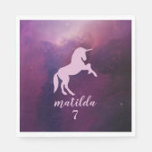 かわいい魔法の紫のユニコーン スタンダードランチョンナプキン (正面)