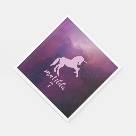 かわいい魔法の紫のユニコーン スタンダードランチョンナプキン (角)