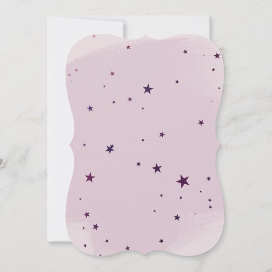 かわいい魔法の紫のユニコーン 案内状 (裏面)