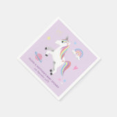 かわいい魔法の紫ユニコーン女の子の赤ちゃんシャワー スタンダードカクテルナプキン (角)