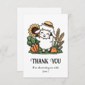 かわいい魔法の羊の赤ちゃんシャワー サンキューカード (正面/裏面)