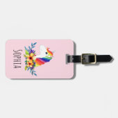かわいい魔法の虹のユニコーンと名前の子供たち ラゲッジタグ (正面横)