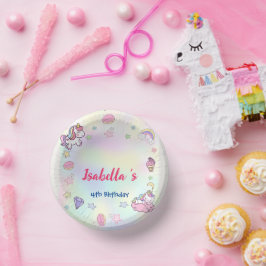かわいい魔法の虹のユニコーン誕生日パーティー ペーパーボウル
