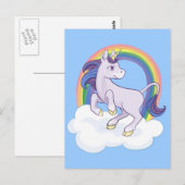 かわいい魔法の虹のユニコーン ポストカード (正面/裏面)