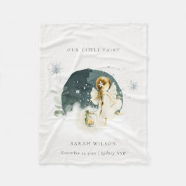 かわいい魔法の魅力小さな庭の妖精の雪 フリースブランケット