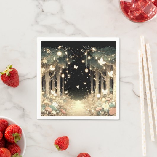 かわいい魔法の魔法の森の赤ちゃんシャワー スタンダードカクテルナプキン (インサイチュ)