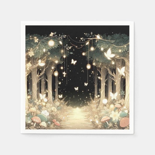 かわいい魔法の魔法の森の赤ちゃんシャワー スタンダードカクテルナプキン (正面)