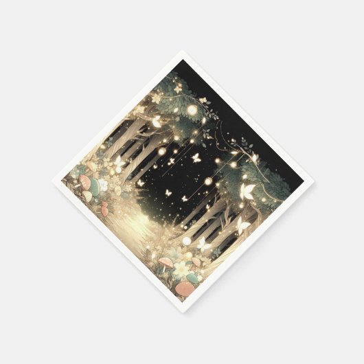 かわいい魔法の魔法の森の赤ちゃんシャワー スタンダードカクテルナプキン (角)