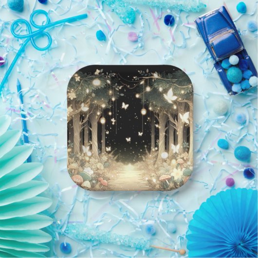 かわいい魔法の魔法の森の赤ちゃんシャワー ペーパープレート (パーティー)