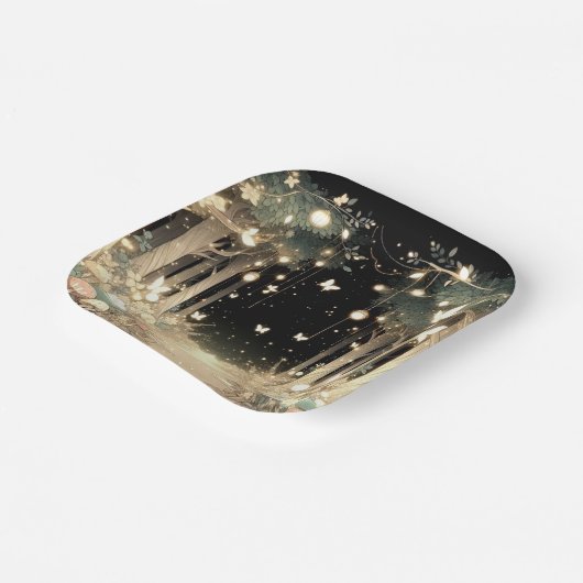 かわいい魔法の魔法の森の赤ちゃんシャワー ペーパープレート (傾斜あり)