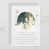 かわいい魔法の魔法の魔法の妖精のベビーシャワー招待状 サンキューカード (正面/裏面)