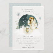 かわいい魔法の魔法の魔法の妖精オンウェイベイビーシャワー サンキューカード (正面/裏面)