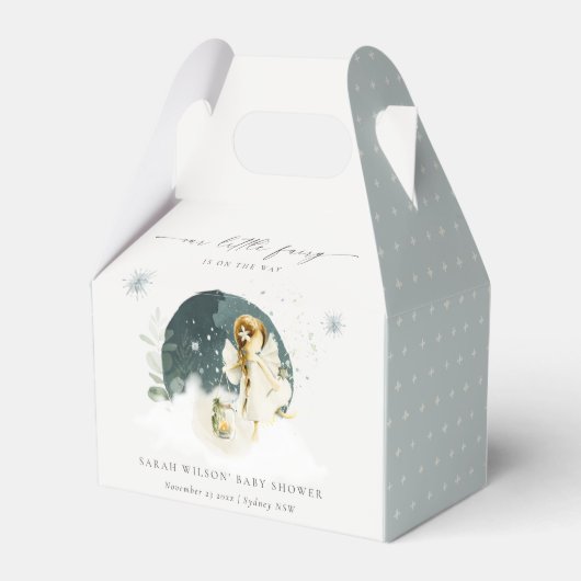 かわいい魔法の魔法の魔法の妖精オンウェイベイビーシャワー フェイバーボックス (裏面サイド)